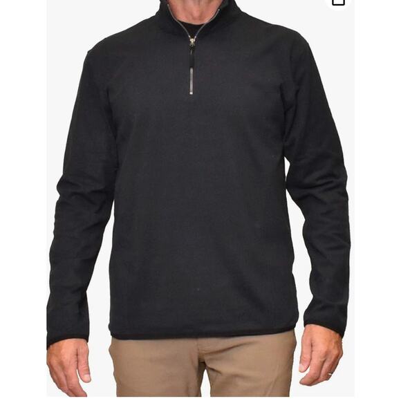 Vintage 1946 Men's Quarter Zip Black Fleece Pullover New with tags size XL - Picture 2 of 8